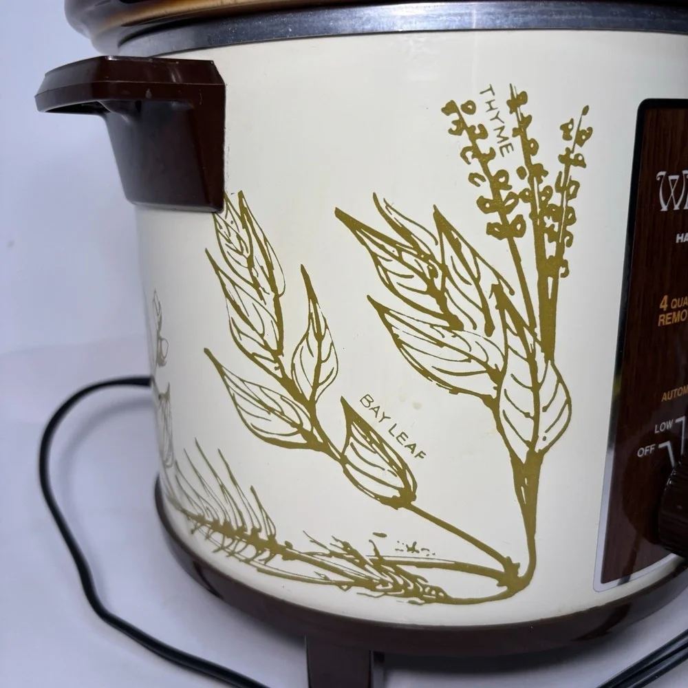 Hamilton‎ Beach 415HD Slow Cooker 4Qt Herb Garden Vintage Removable Crock